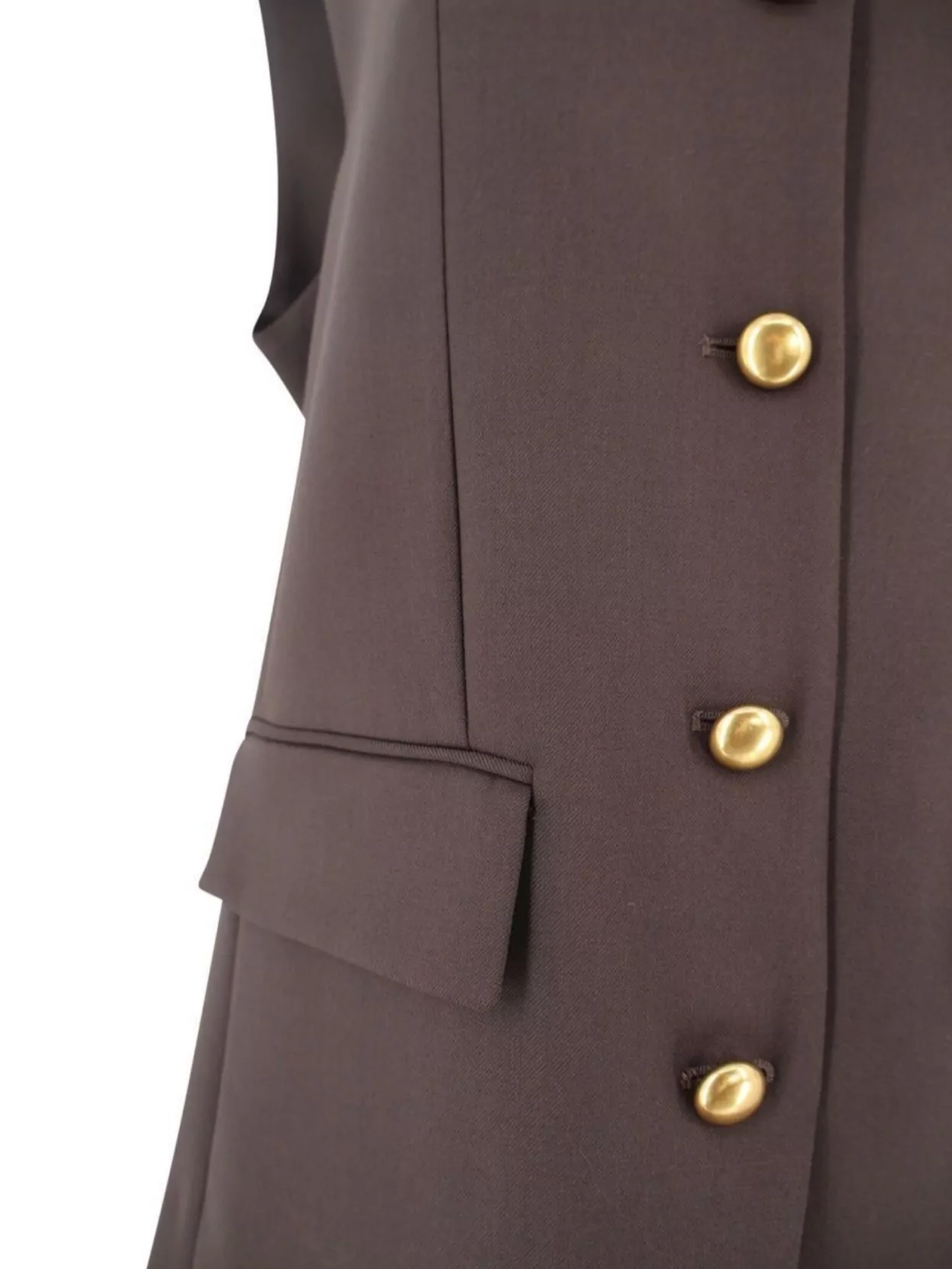 Parosh Tailored Wool Vest Gold Buttons