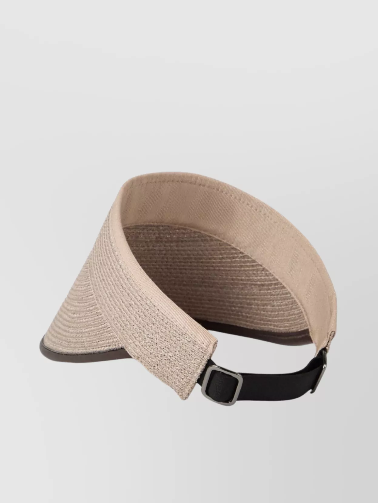 BRUNELLO CUCINELLI VISOR HAT WITH INTERWOVEN TEXTURED WIDE BRIM