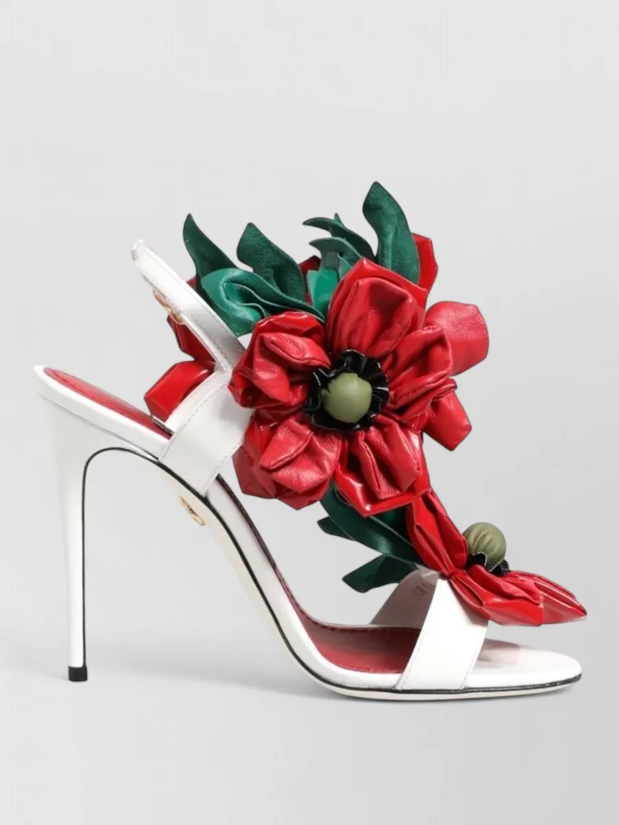 Dolce&Gabbana Leather Floral Sandals