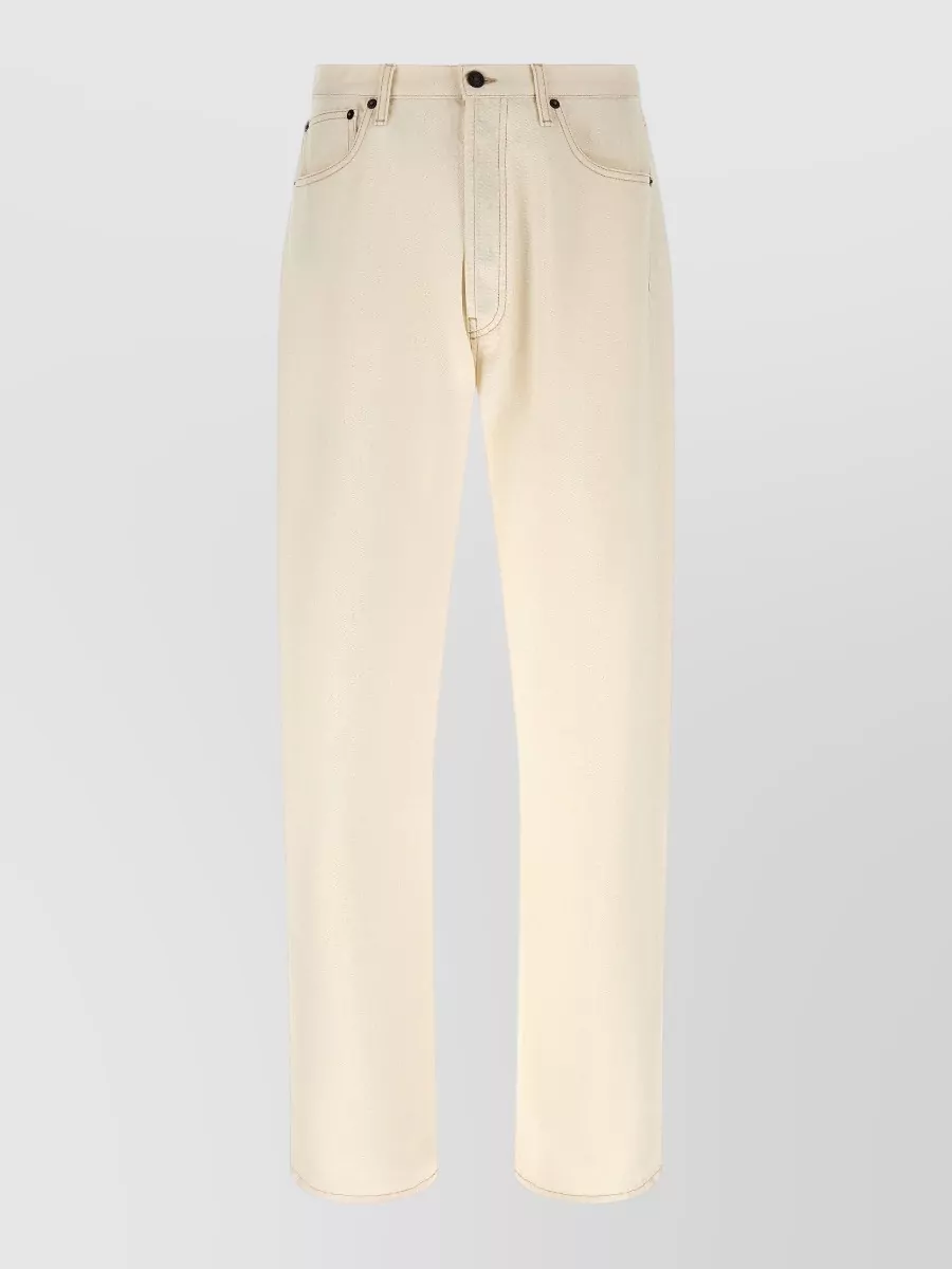 Prada contrast stitching straight leg regular waist denim jeans