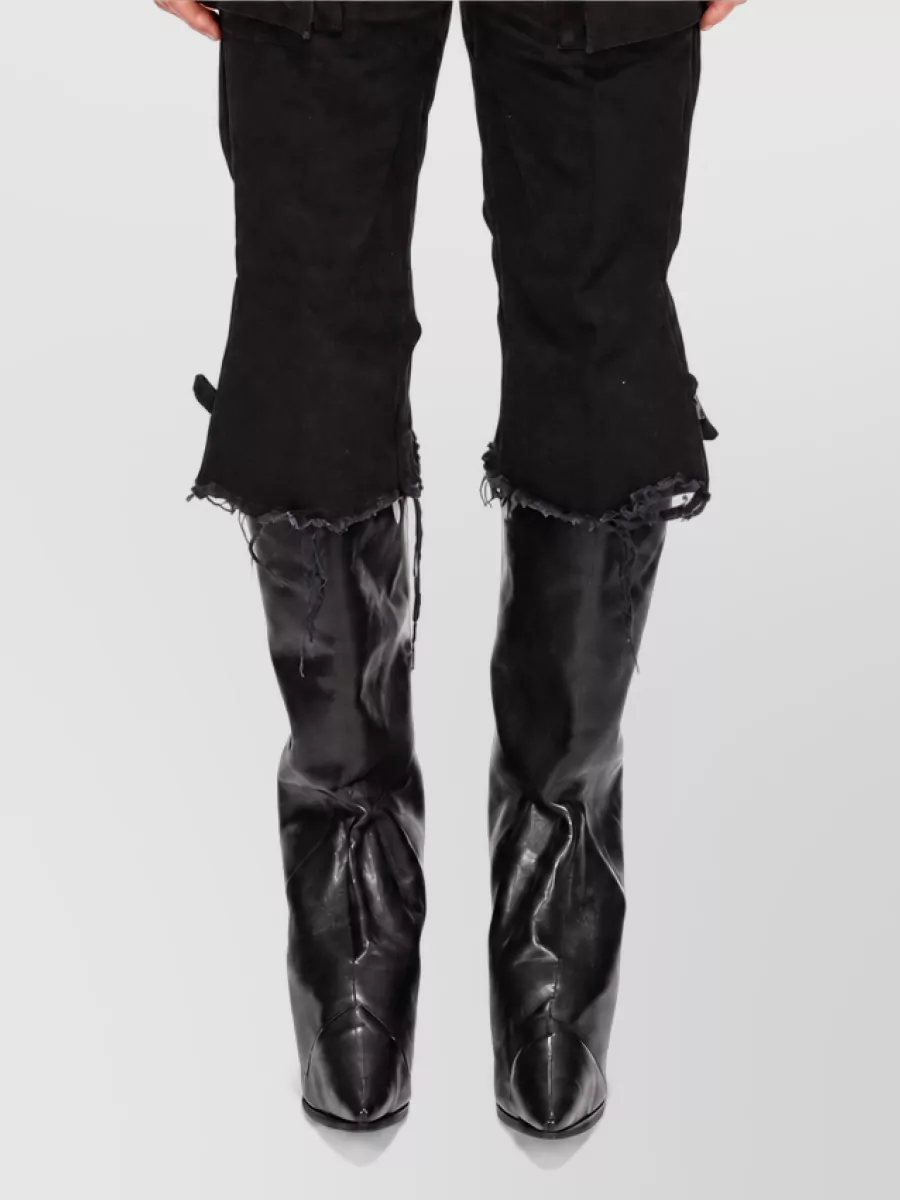 Rick Owens denim cargo cutoff shorts