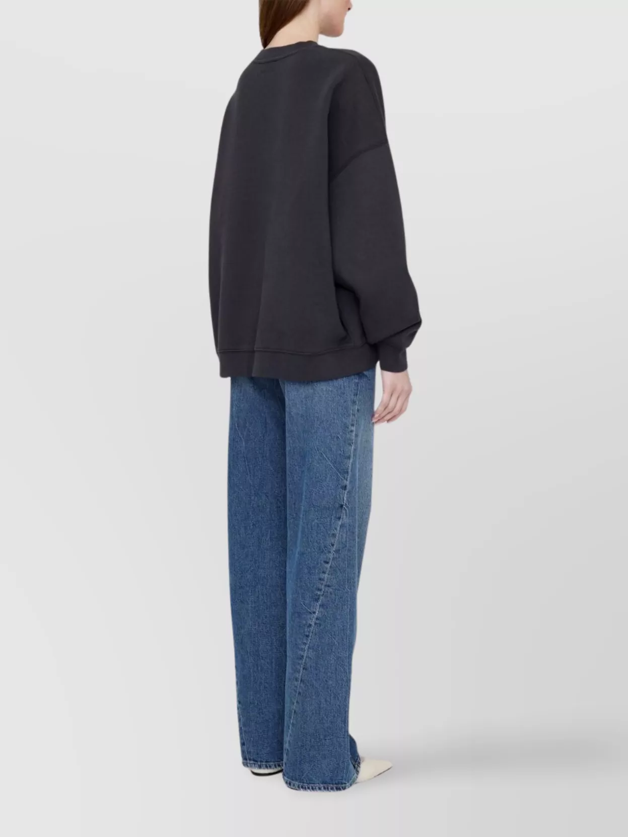 Anine Bing Miles Relaxed-fit Oversized Cotton Sweatshirt With Contrasting Logo