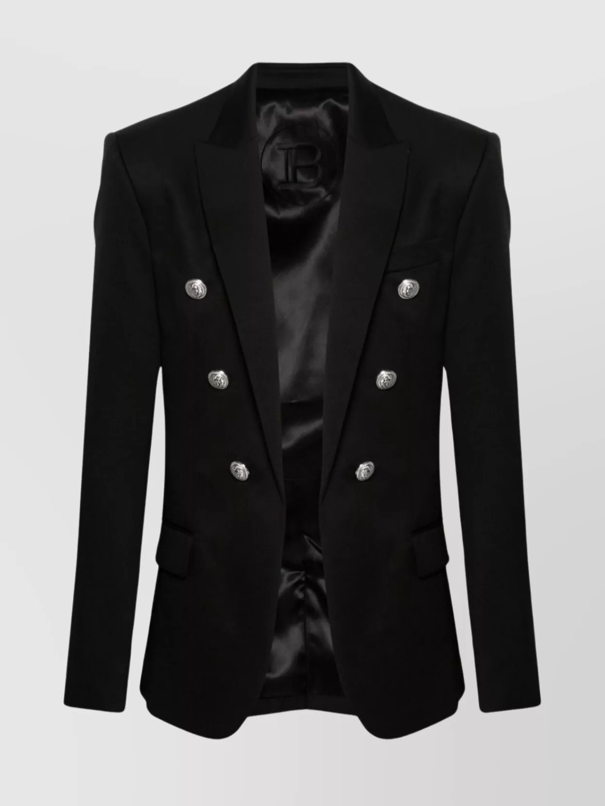 Shop Balmain Tailored Blazer Wool Rear Vent In Black