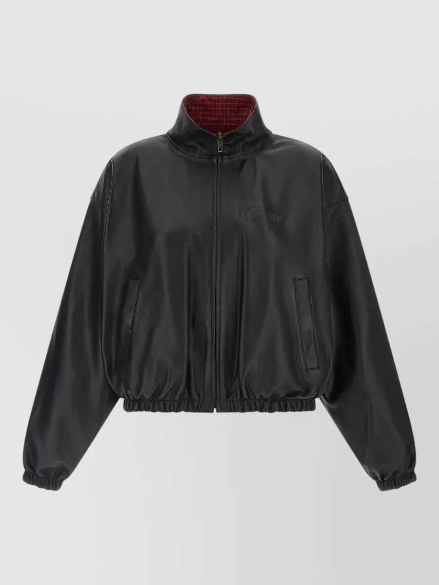 Balenciaga Lamb Leather Reversible Oversized Bomber Jacket