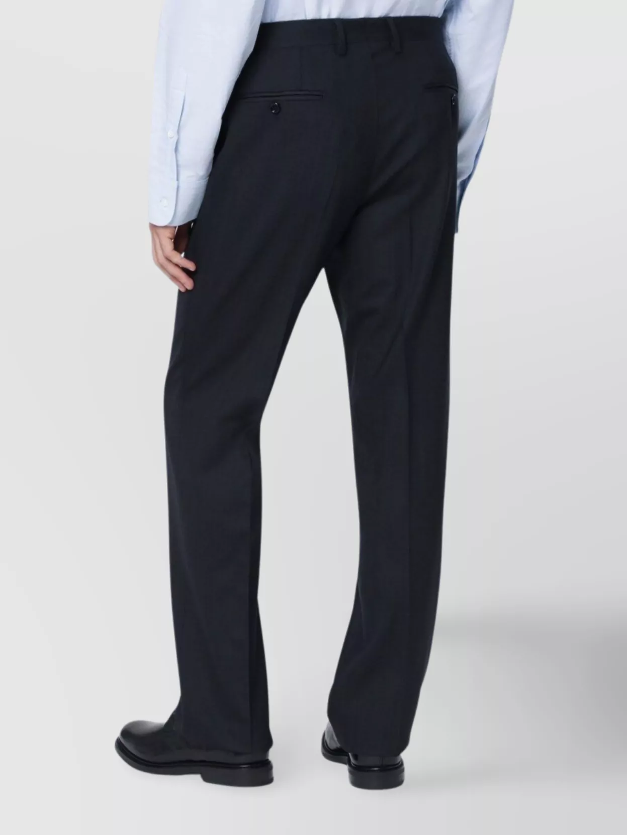 Lardini Tailored Wool Blend Trousers Featuring Pockets In Blue