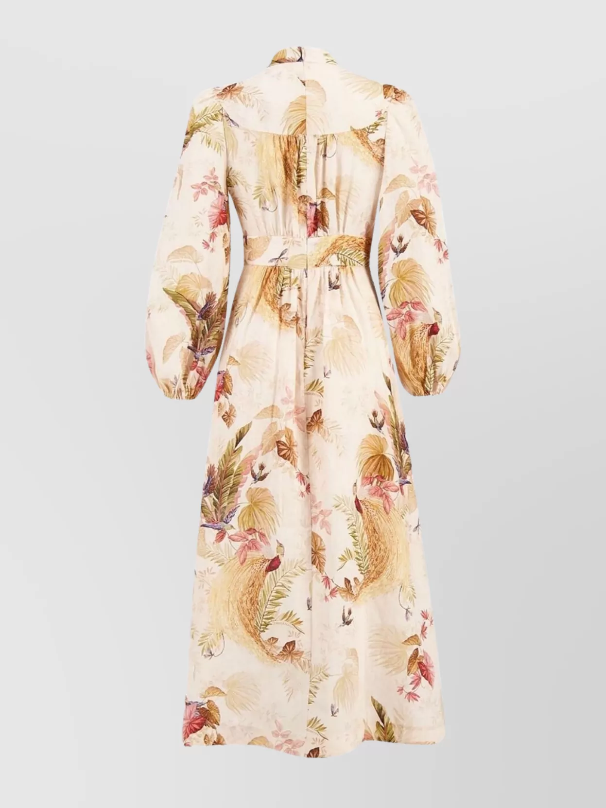 Zimmermann Linen dress with floral print and shirred panel