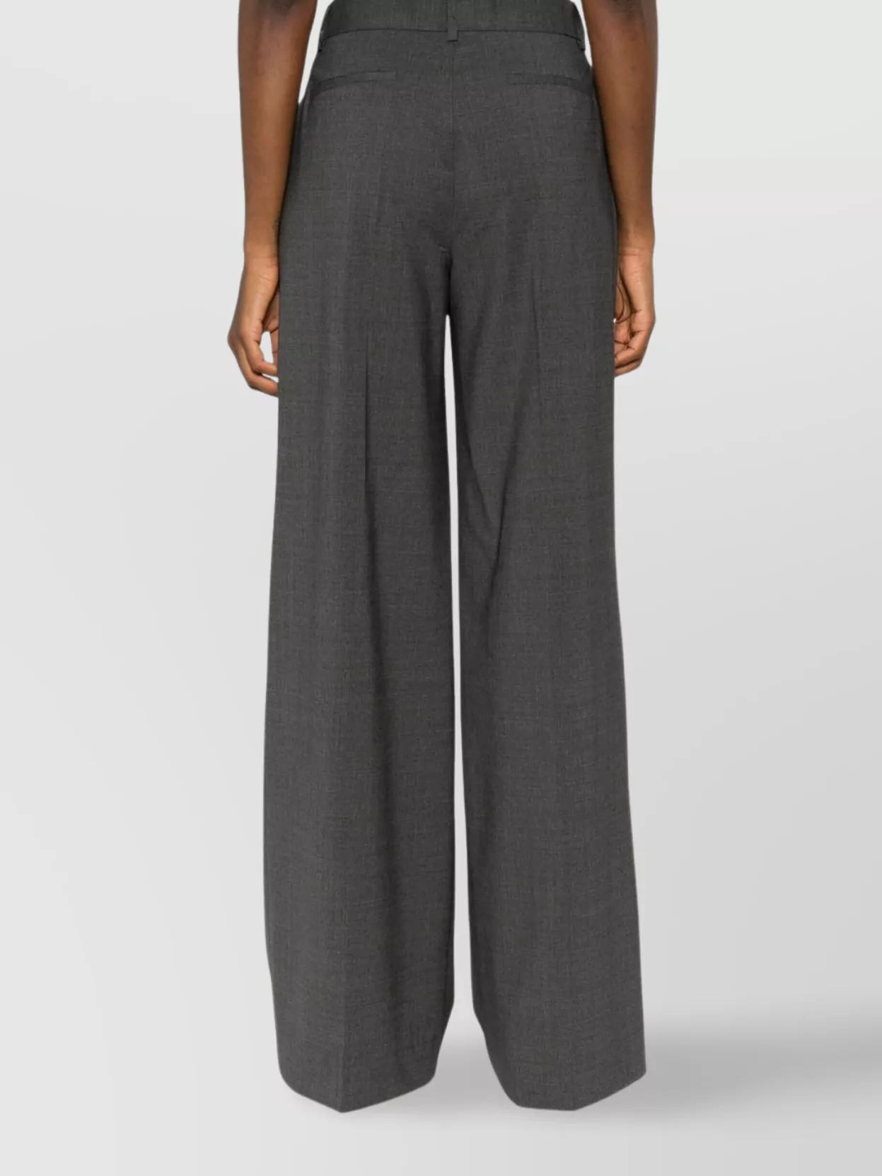P.a.r.o.s.h Grey High-waisted Tailored Pants With Concealed Closure In Fabric Woman In Black