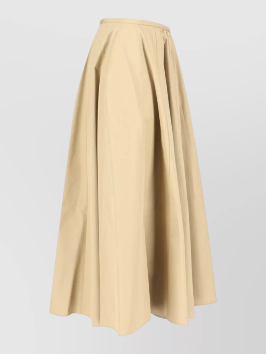 Aspesi Cotton Pleated Midi Skirt