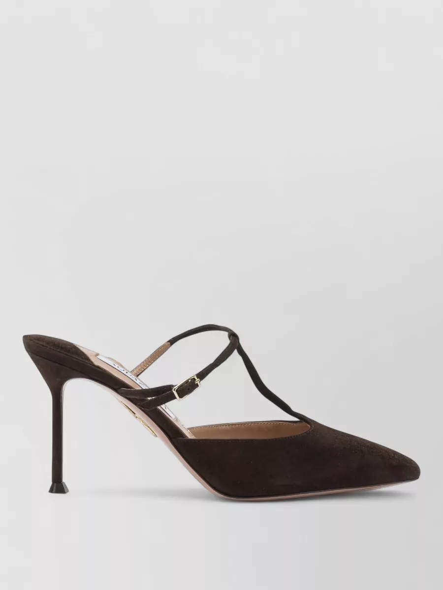 Aquazzura Leather Sorbonne 85 Mm Mules