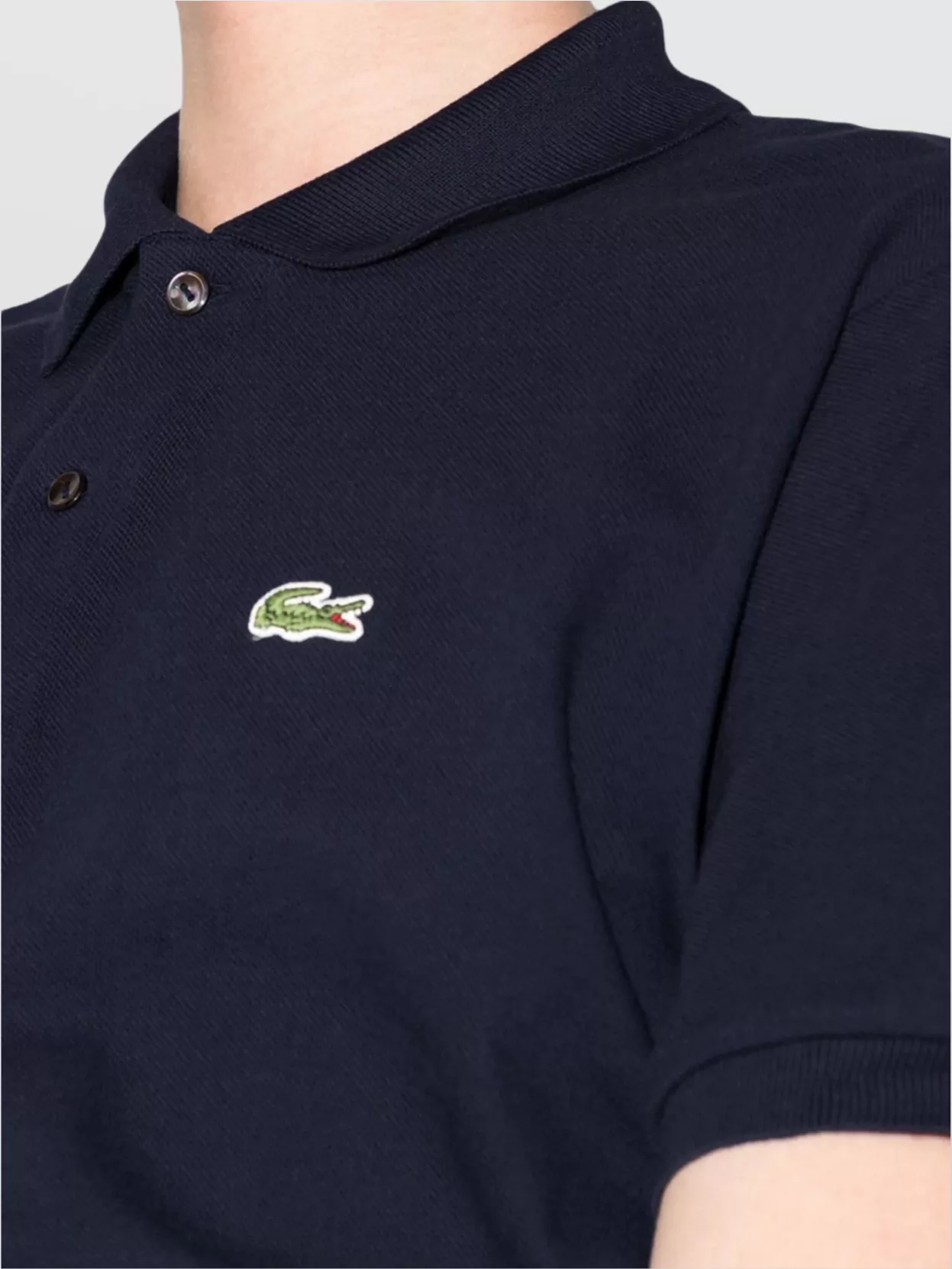 Lacoste Buttoned Collar Lightweight Cotton Polo With Classic Design