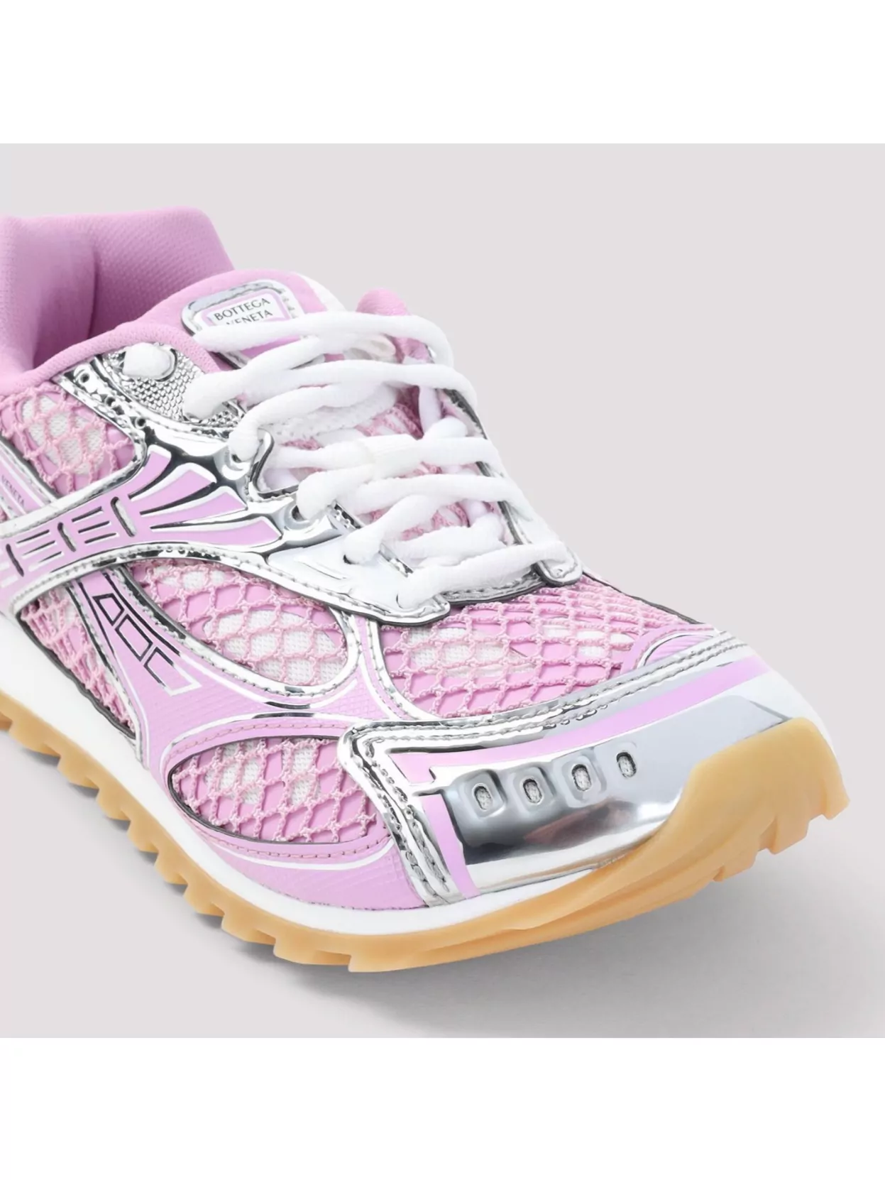 Bottega Veneta Orbit Mesh Sneakers Metallic Accents