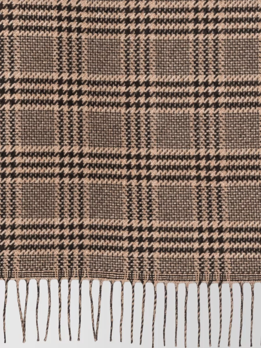Saint Laurent Prince Of Wales Check Silk Scarf