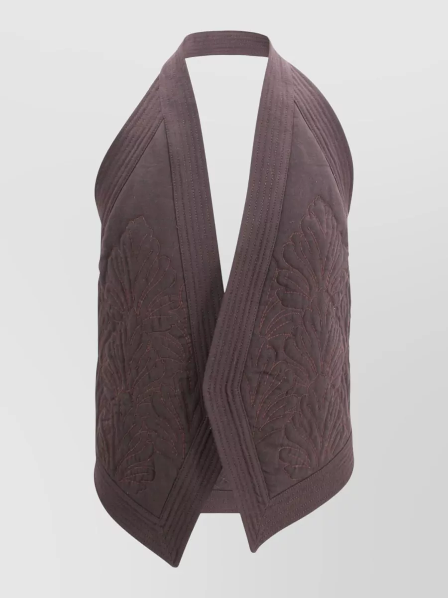 Alberta Ferretti Quilted halterneck gilet