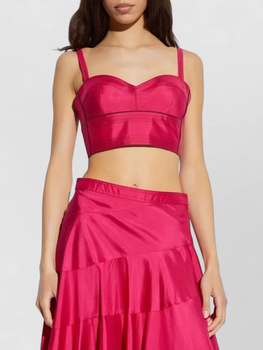 Tory Burch Silk Sleeveless Sweetheart Neck Top