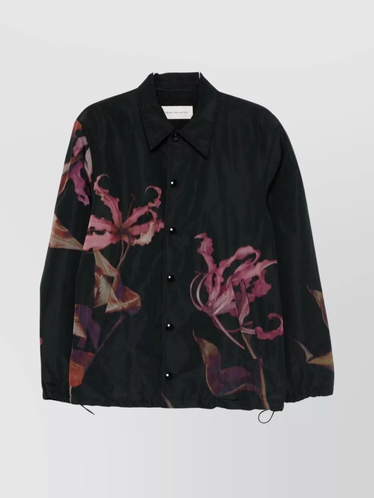 Dries Van Noten Vorries 2069 M.w. Jacket Floral Print In Black