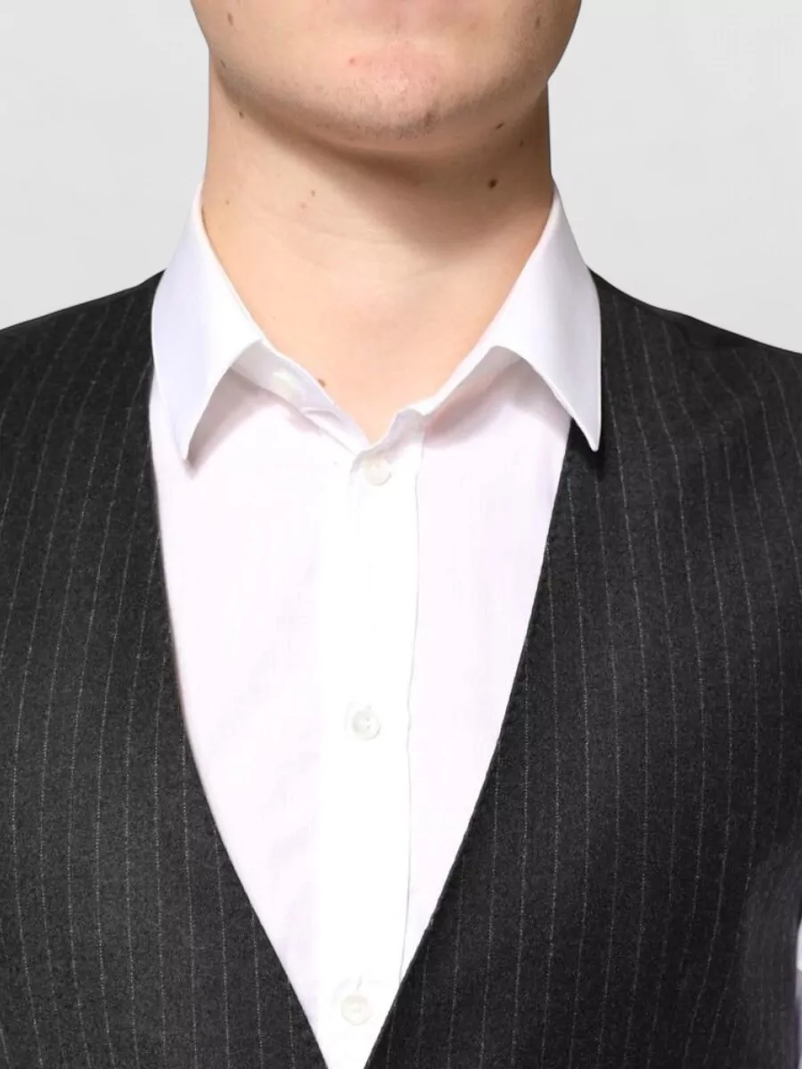 Dolce&Gabbana Striped Virgin Wool Waistcoat