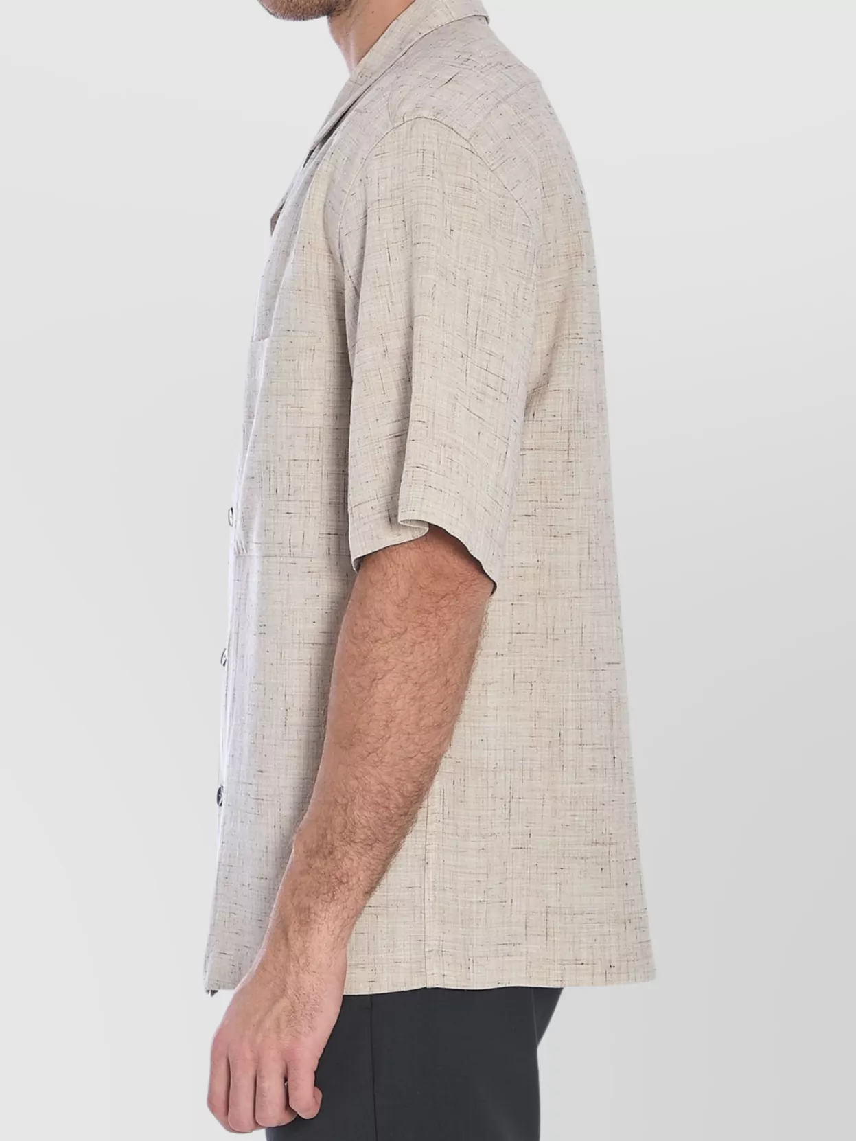 Barena Relaxed Fit Textured Melange Shirt