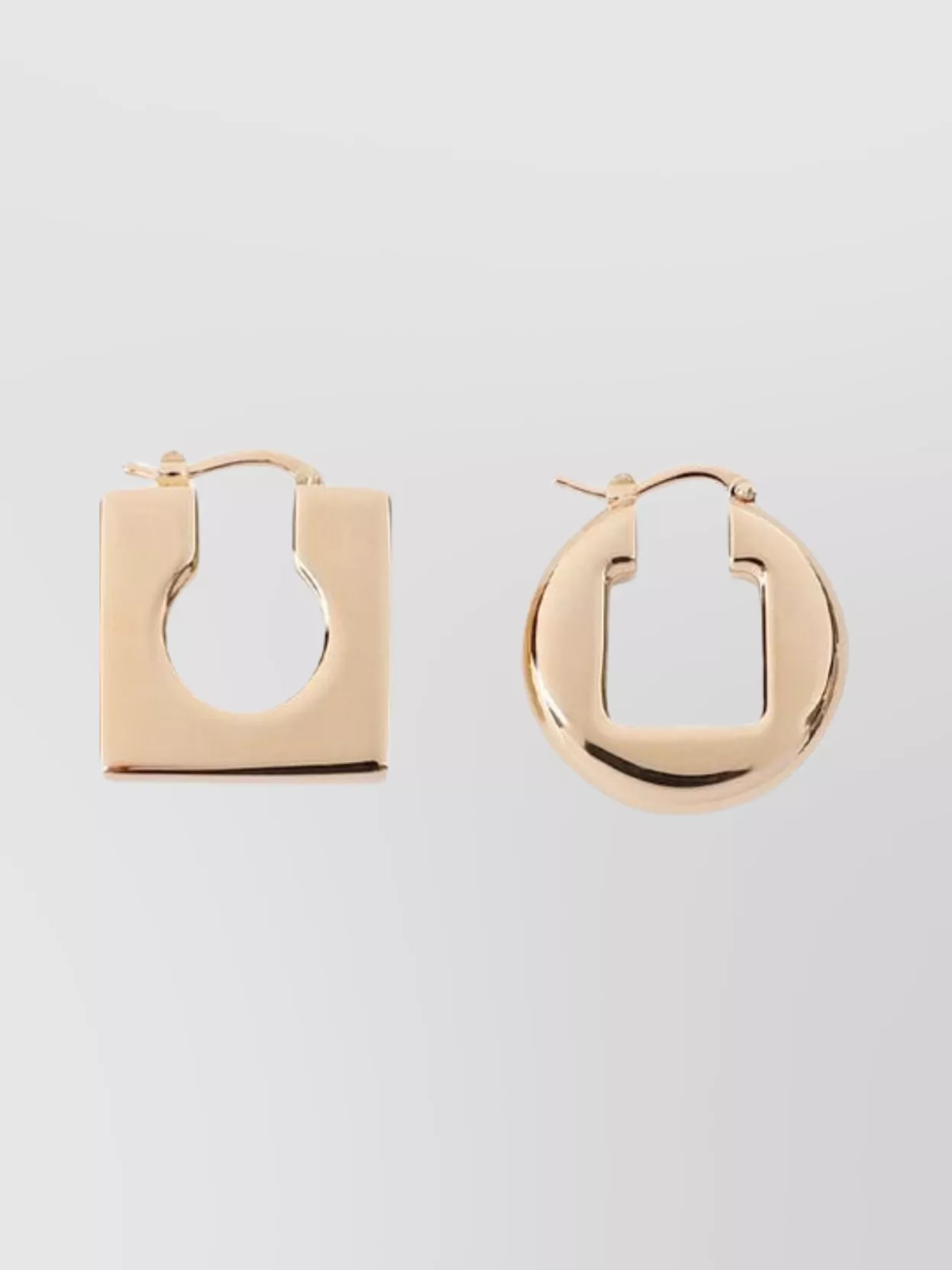 Jacquemus Square Round Hoop Geometric Earrings