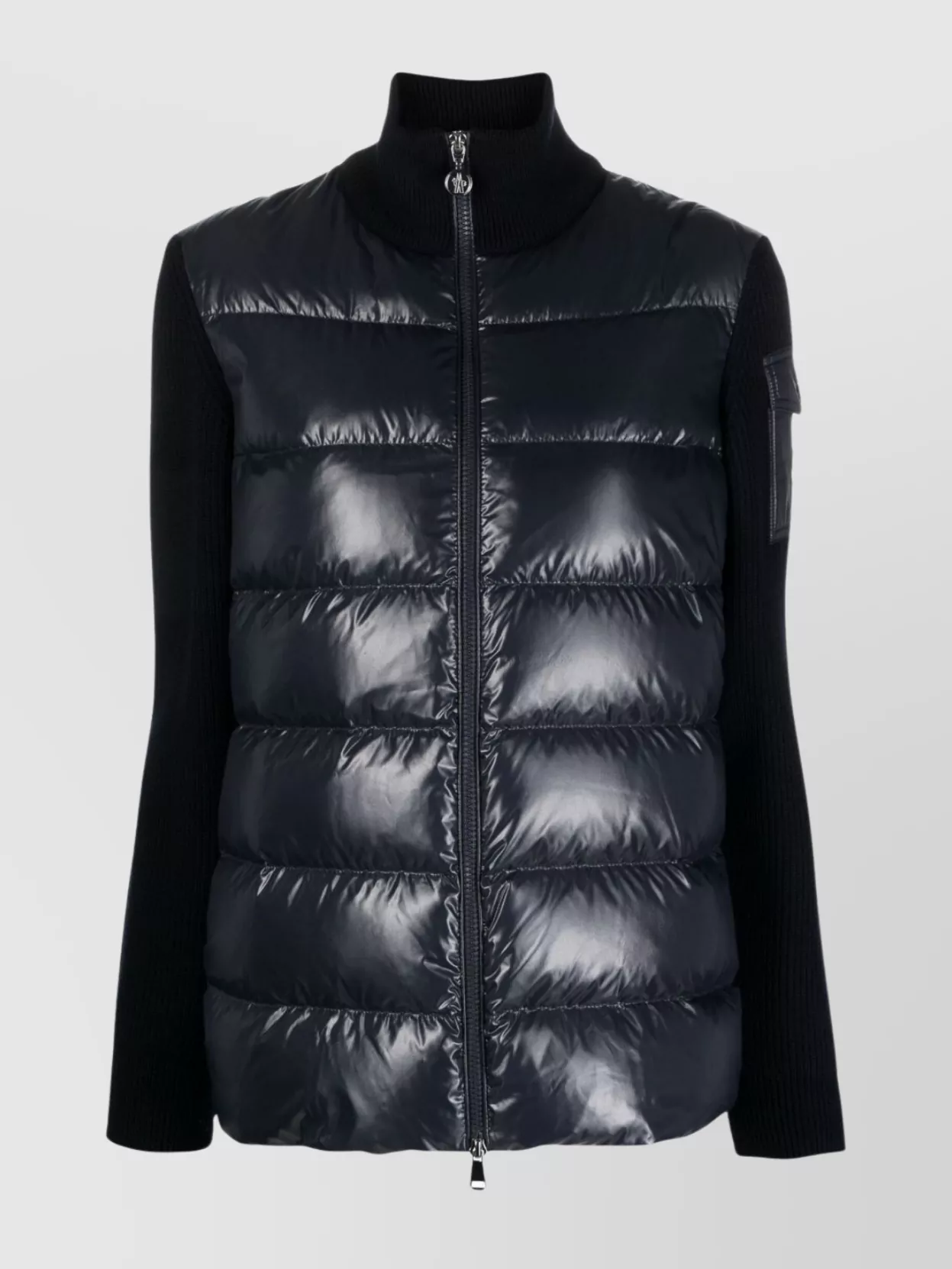 Moncler Quilted Knit Cardigan Flap Pocket