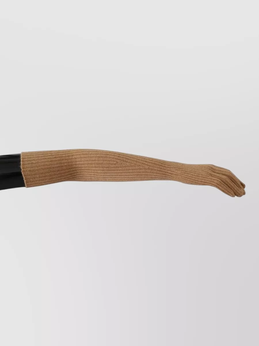 Dolce&Gabbana Cashmere Ribbed Elbow Length Mittens