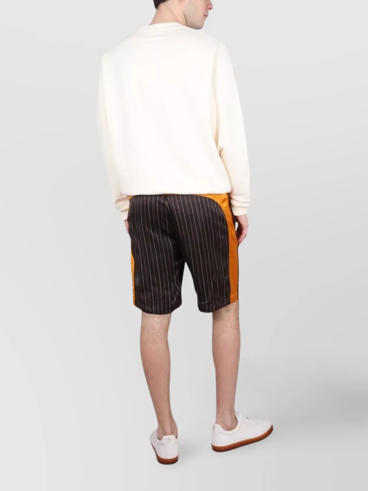 Dries Van Noten Knee Length Striped Graphic Print Shorts