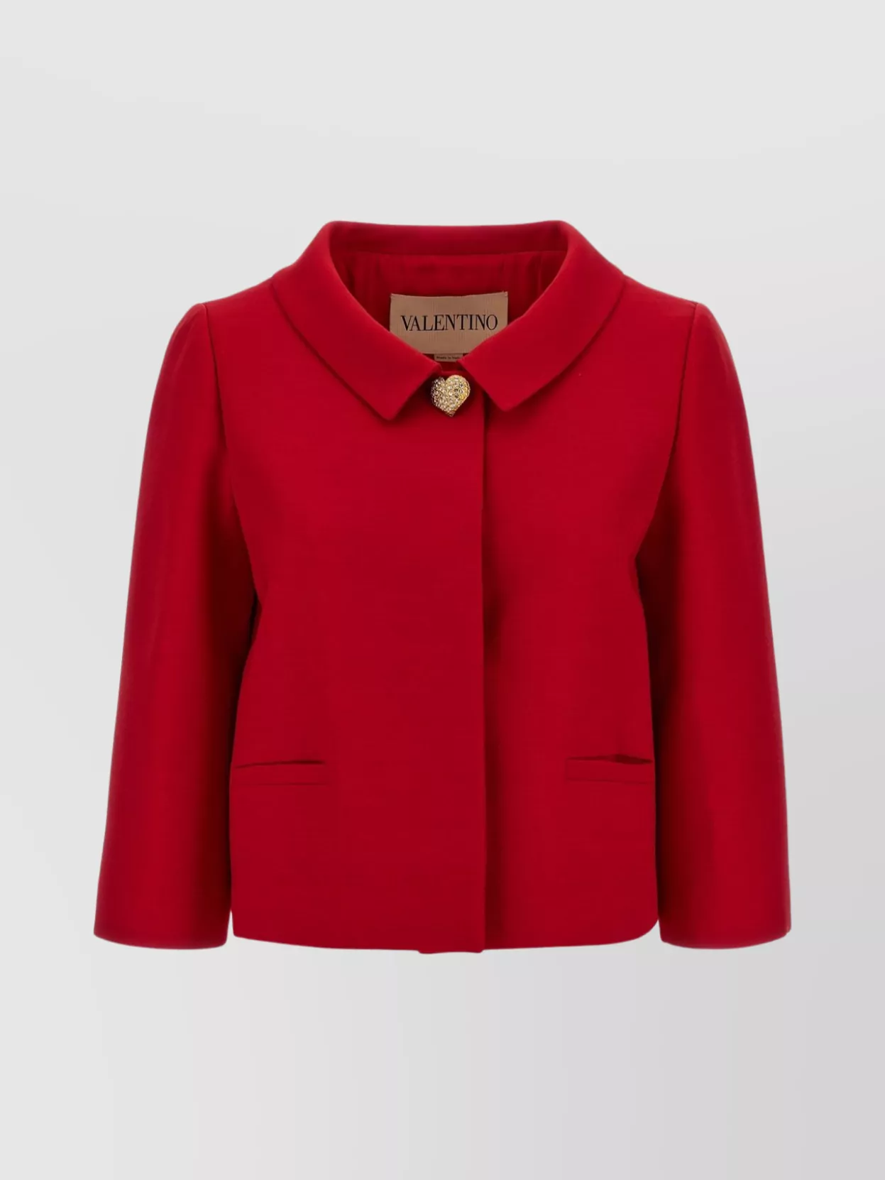 Valentino Womens Paris Heart-button Relaxed-fit Wool And Silk Jacket