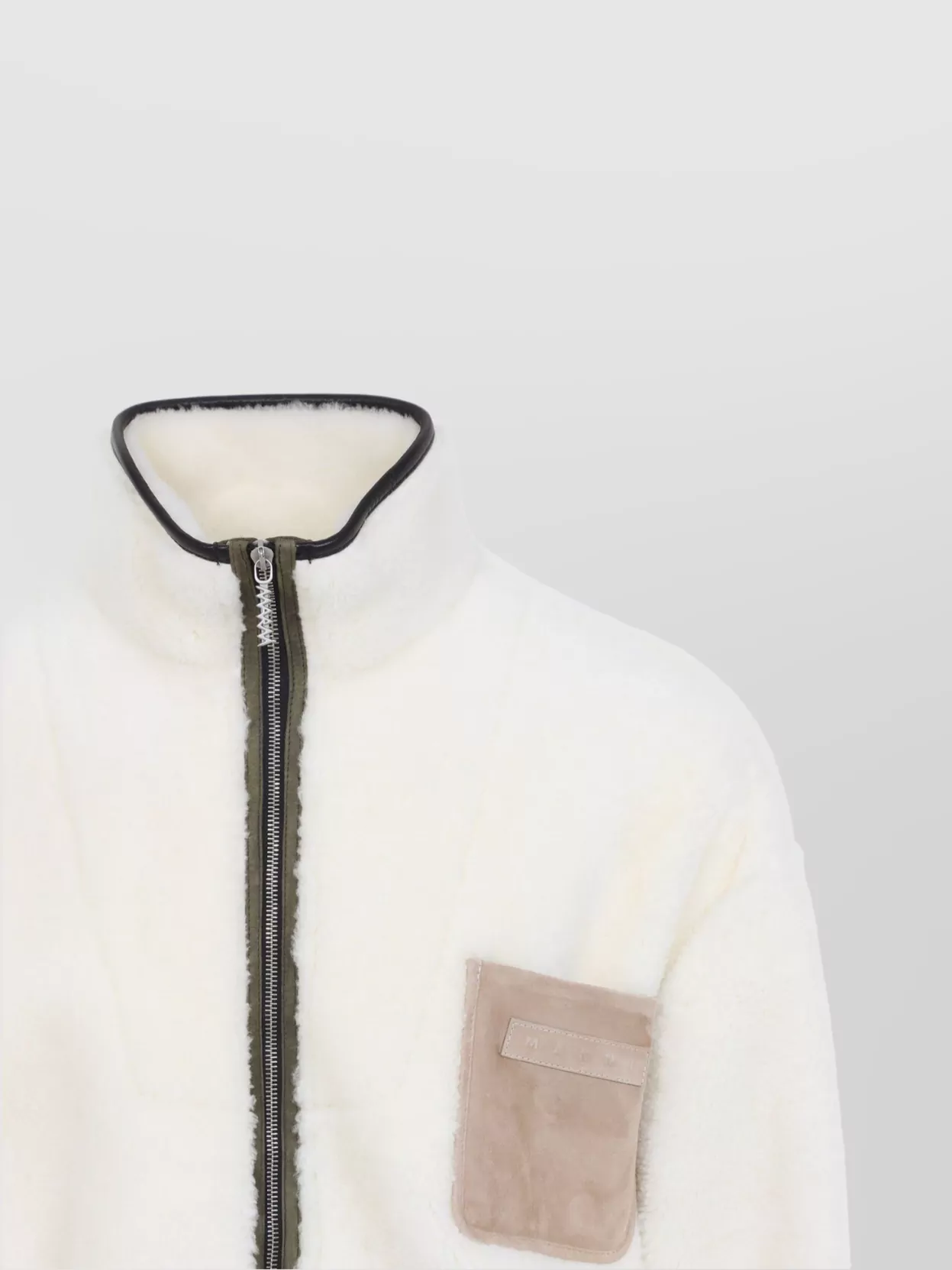 Marni High Collar Chest Pocket Contrast Trim