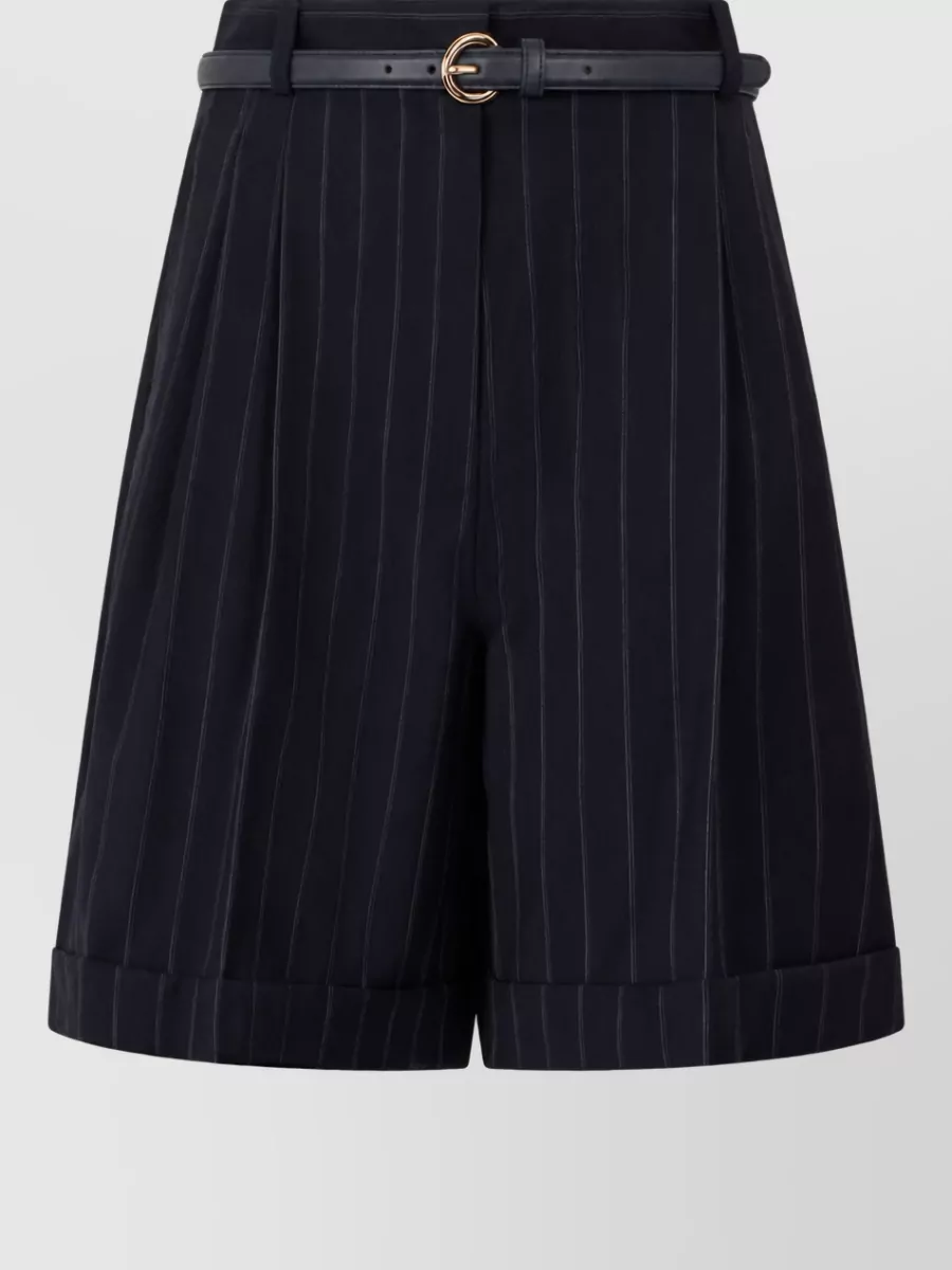 S Max Mara striped wool tailored bermuda shorts