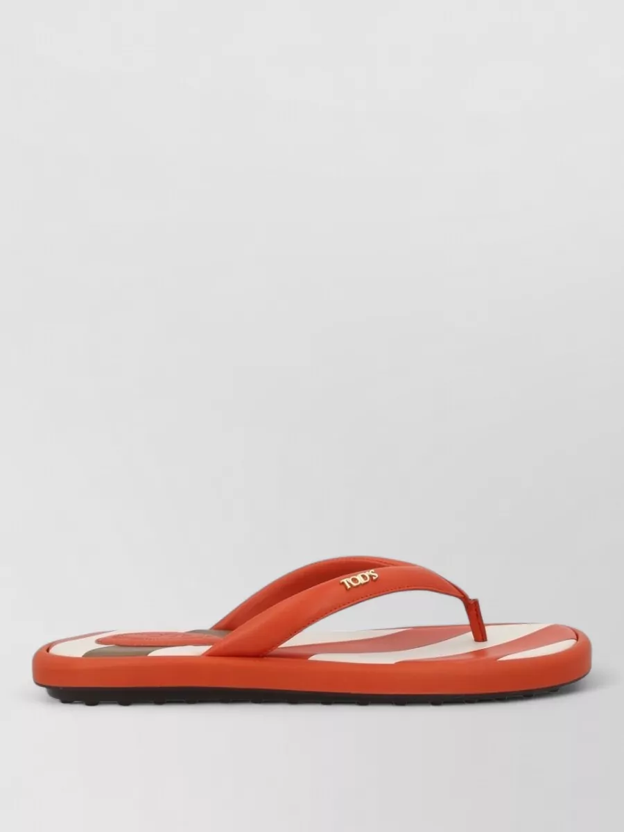 Tod's Leather Logo-Detail Flip Flops