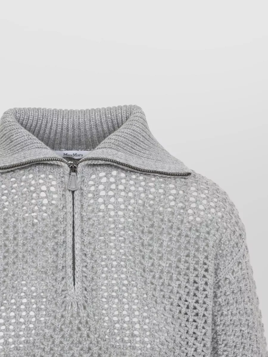 Max Mara Cashmere Cropped Half Zip Jumper