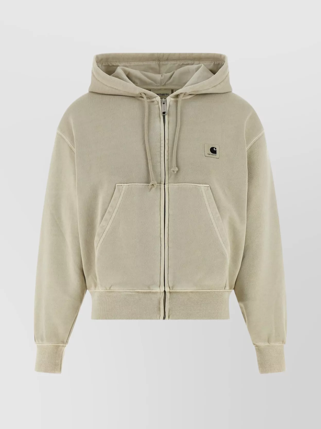 Carhartt Hooded Sweatshirt Featuring Ribbed Cuffs And Hem In Neutral