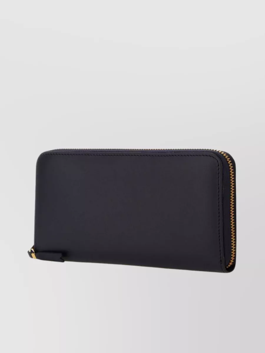 Shop Comme Des Garçons Gold-tone Accents Leather Wallet In Black