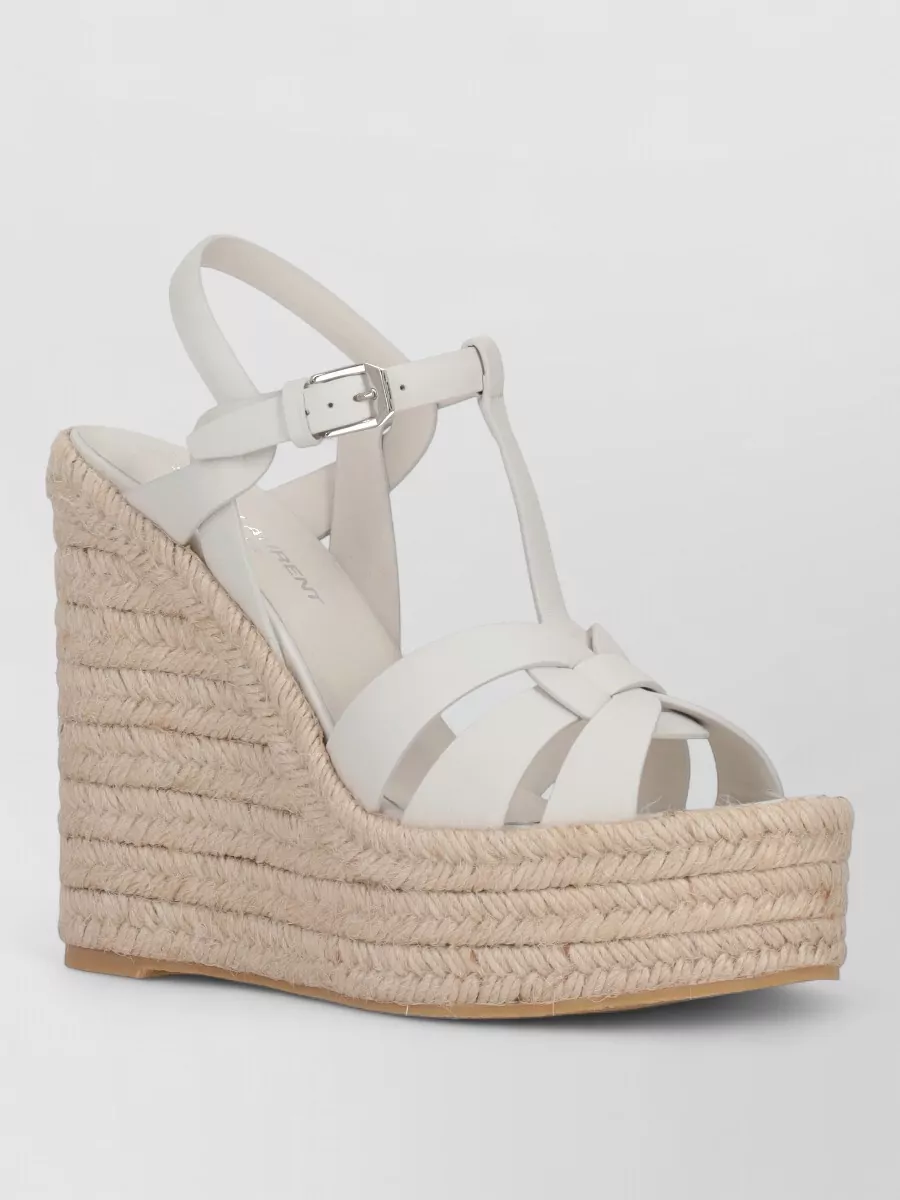 Saint Laurent Leather Wedge Sandals