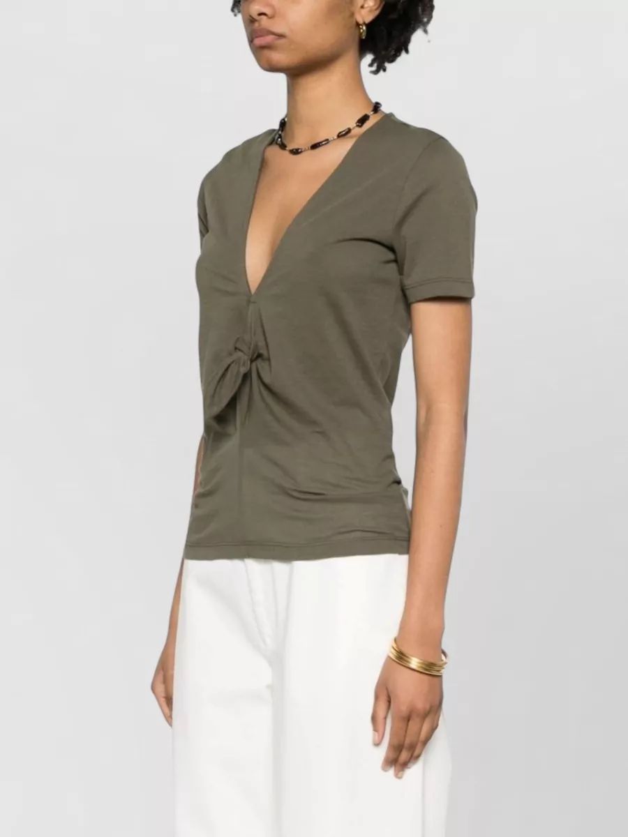 Loewe Paula's Ibiza V-Neck Knot-Detail T-Shirt