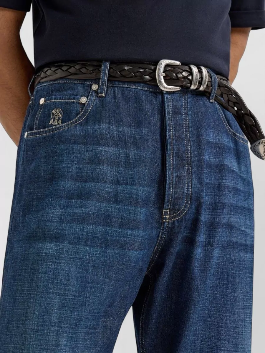 Brunello Cucinelli Five-Pocket Denim Trousers Featuring Belt Loops