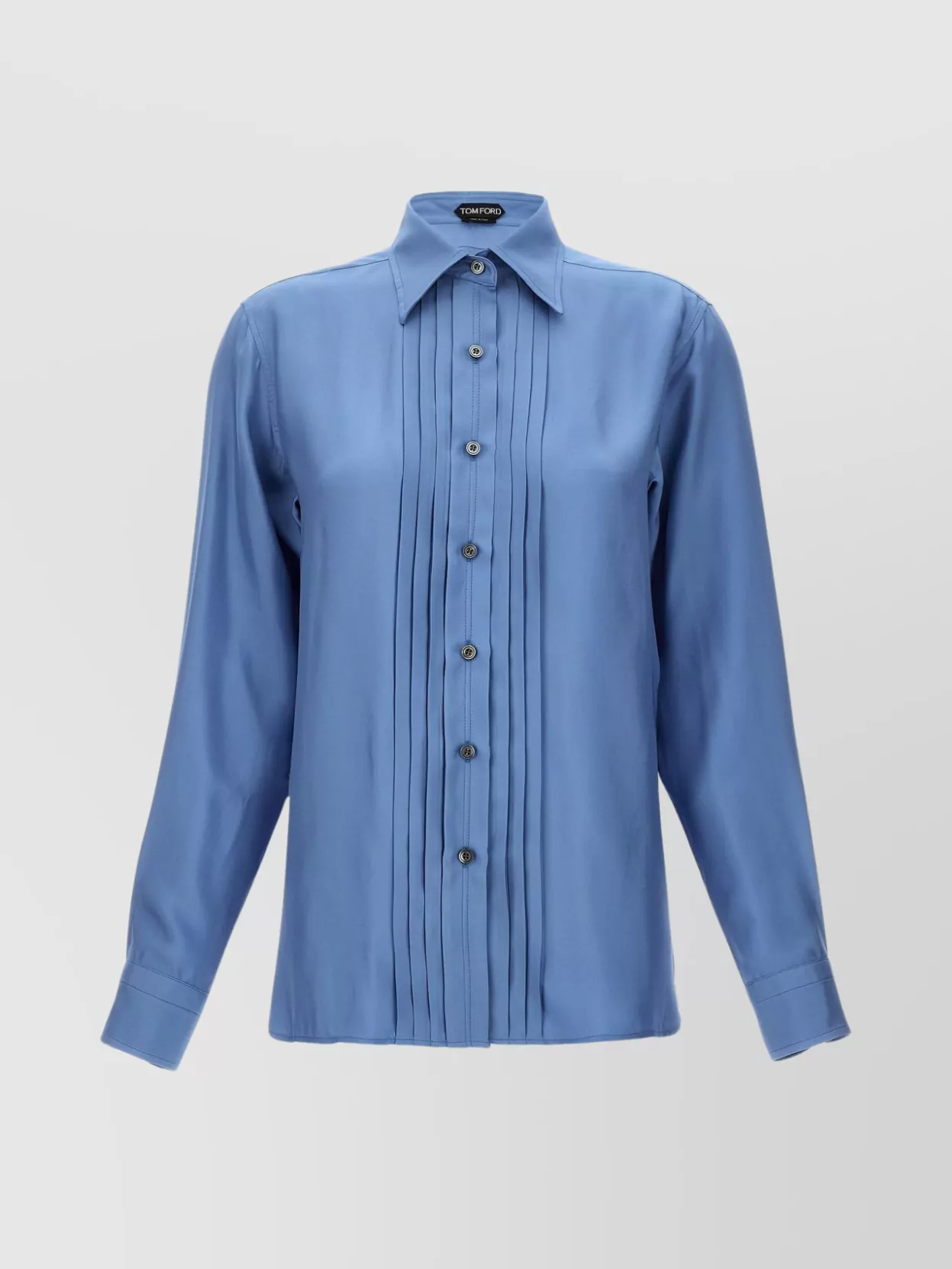 Shop Tom Ford Collared Neck Pleated Front Shirt