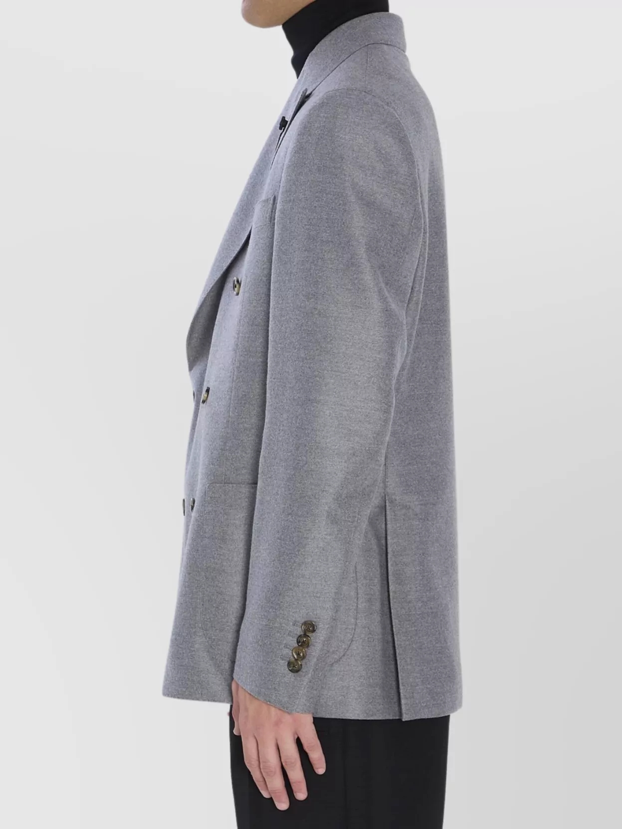 Lardini Double-Breasted Virgin Wool Jacket With Peaked Lapels