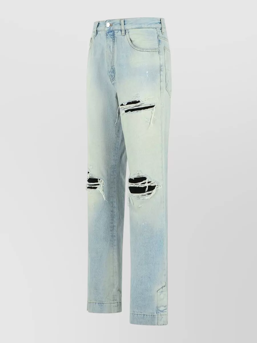 Amiri Flare Cotton Jeans Belt Loops Five Pockets