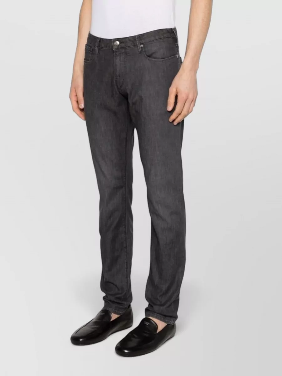 Emporio Armani Denim Cotton Trousers Belt Loops Five Pockets