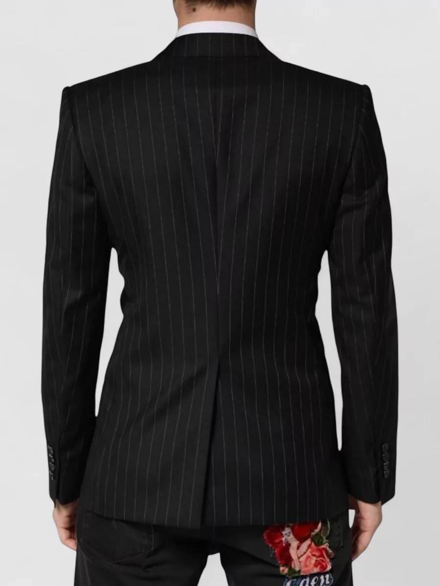 Dolce&Gabbana Virgin Wool Striped Double-Breasted Blazer