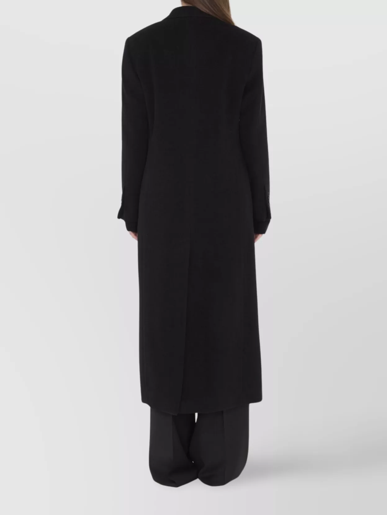 Tagliatore Mid-Length Wool Coat Peak Lapels