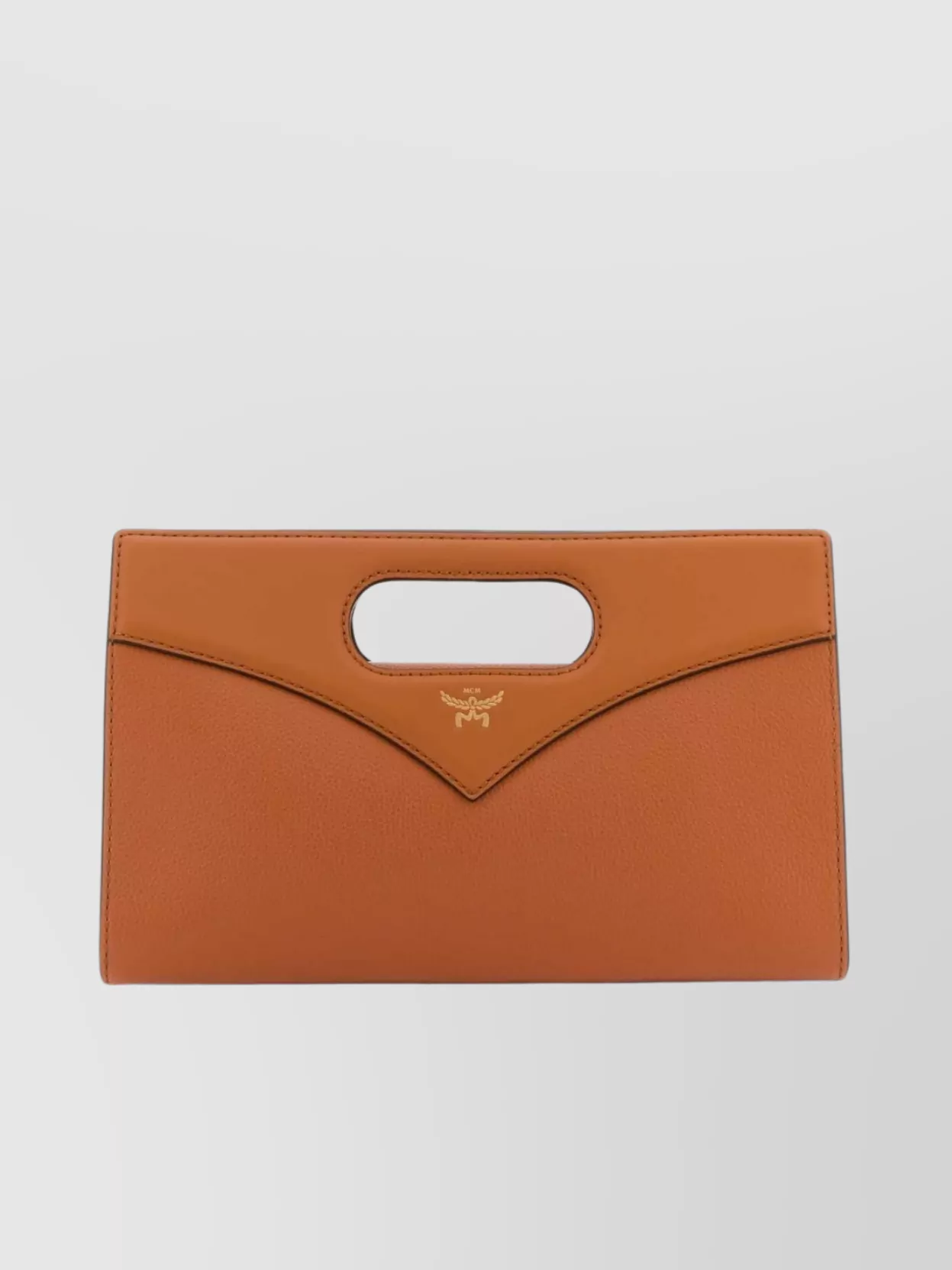 Shop Mcm Structured Envelope Leather Handbag