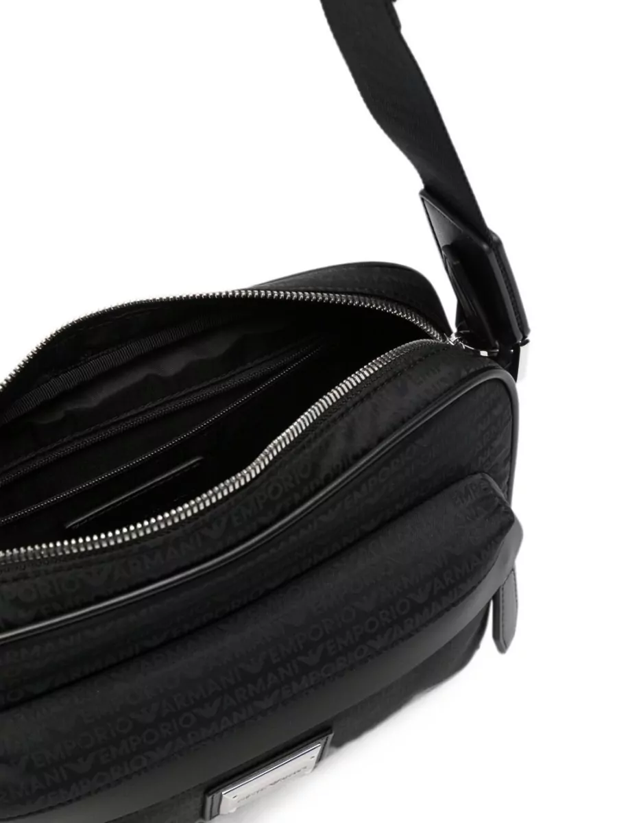 Emporio Armani Nylon Logo Print Crossbody Bag