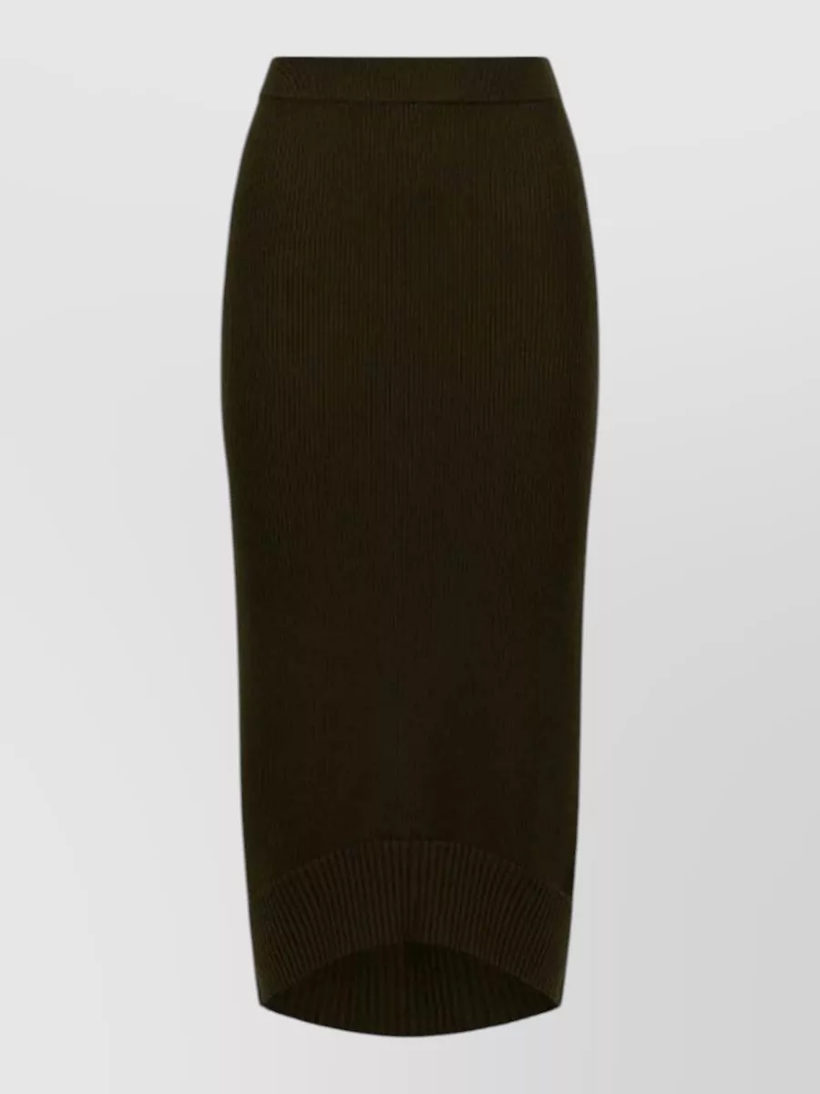 Victoria Beckham fine-knit ribbed high-rise wool midi skirt