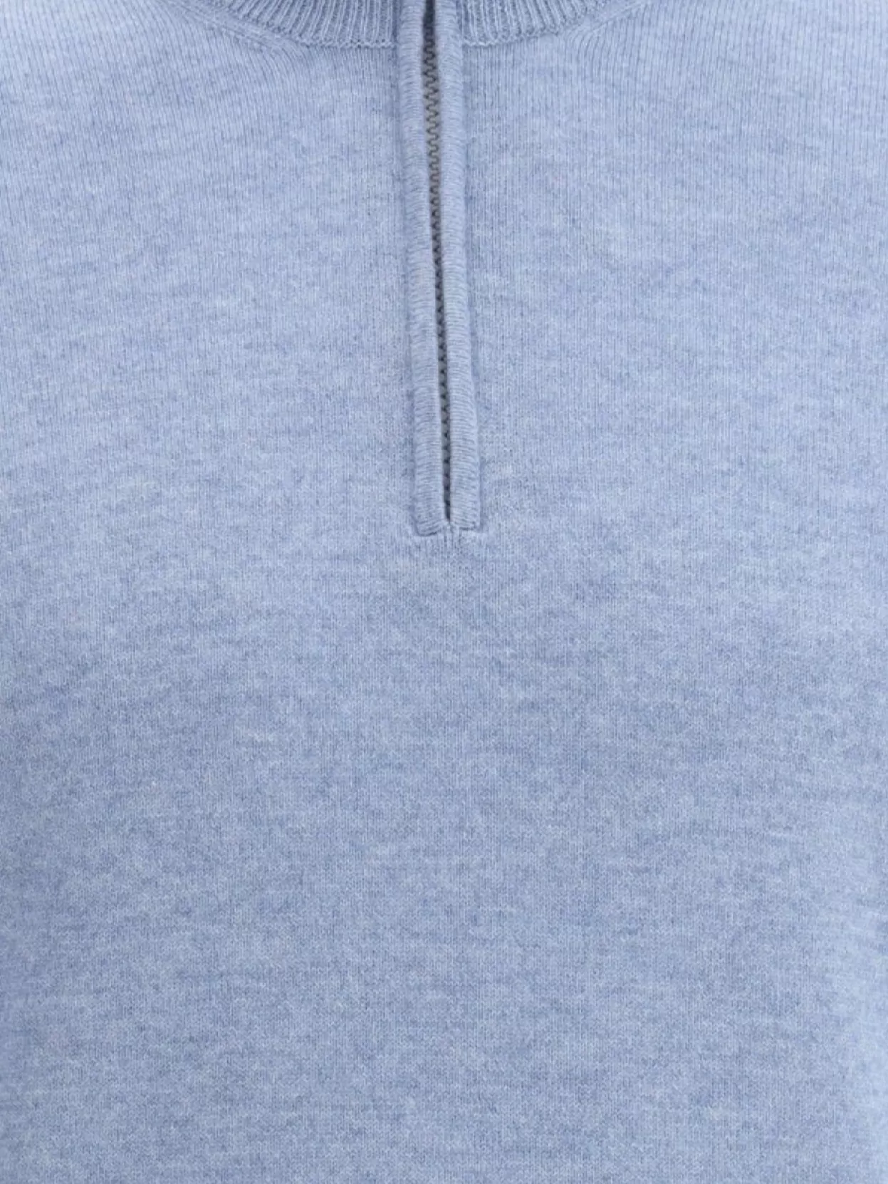 Brunello Cucinelli Half-zip Cashmere Sweater With Contrast Details In Blue