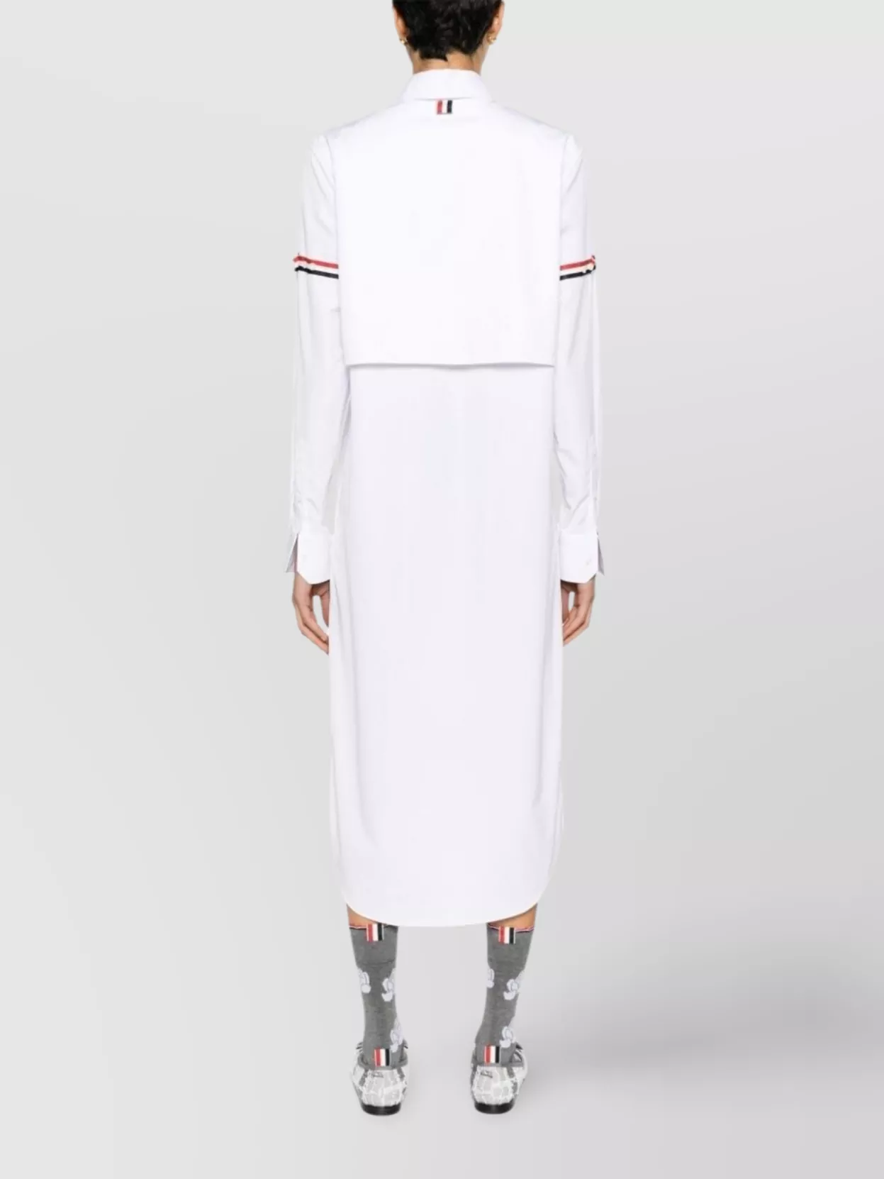 Thom Browne Long Sleeve Striped Poplin Dress