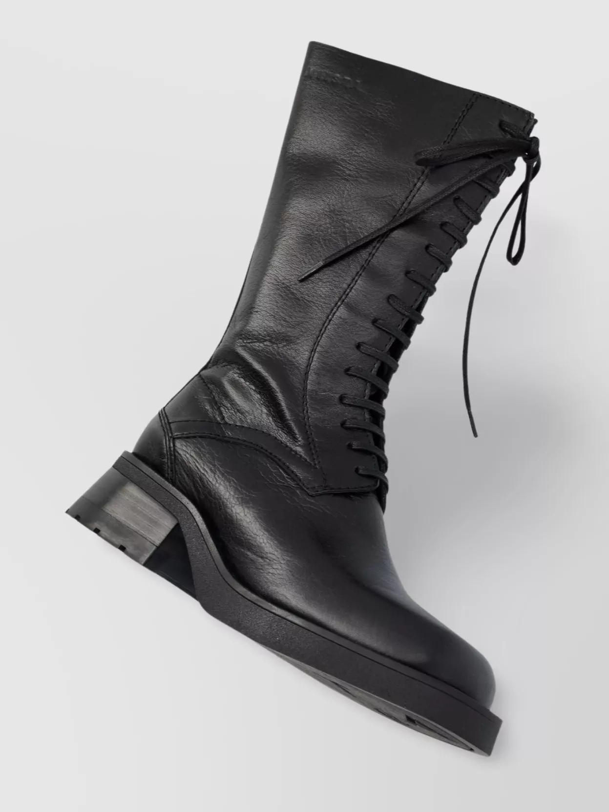 Miista Laced Chunky Heel Mid-Calf Boots