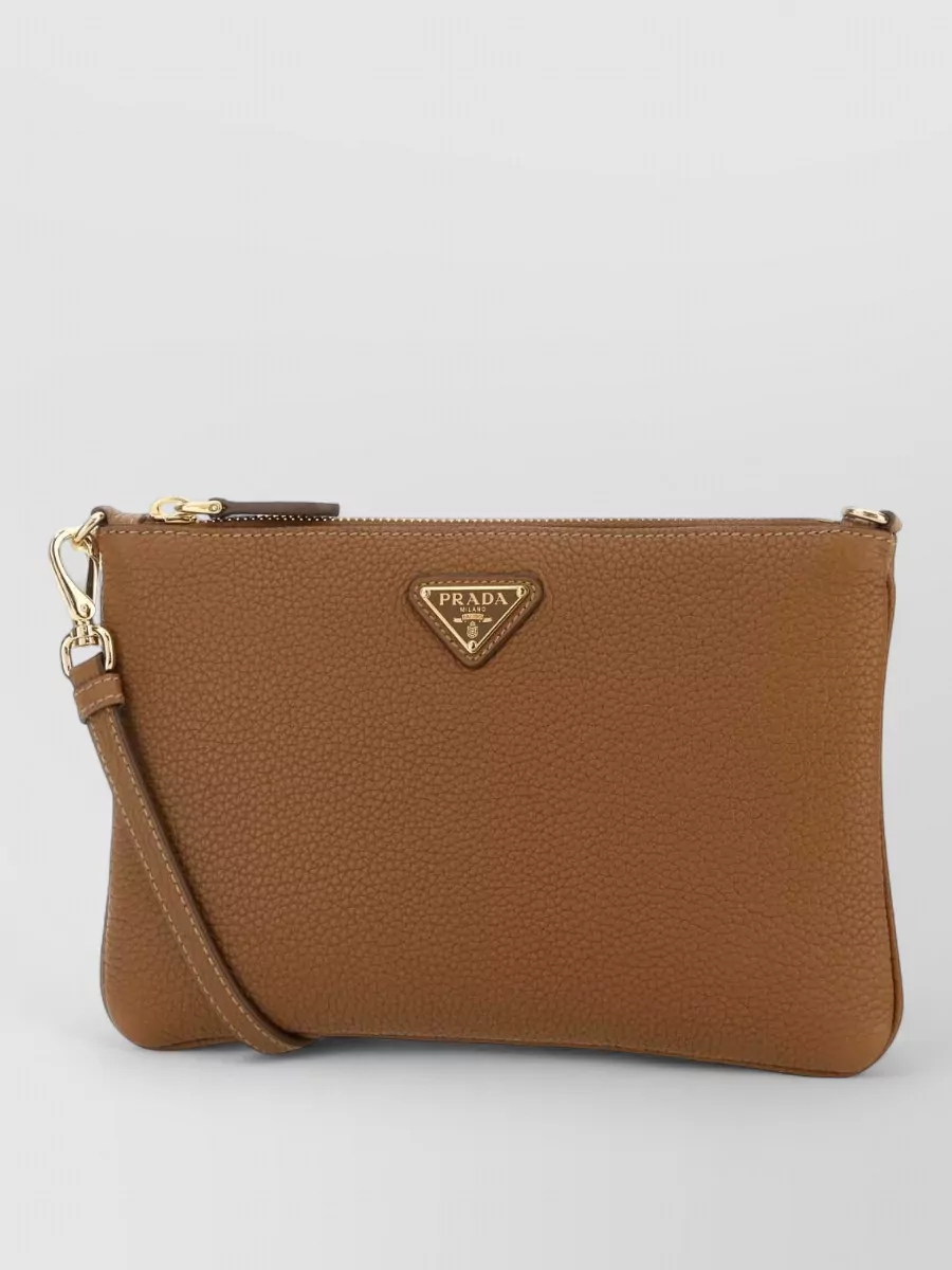 Prada Leather Crossbody Bag Gold Tone Hardware