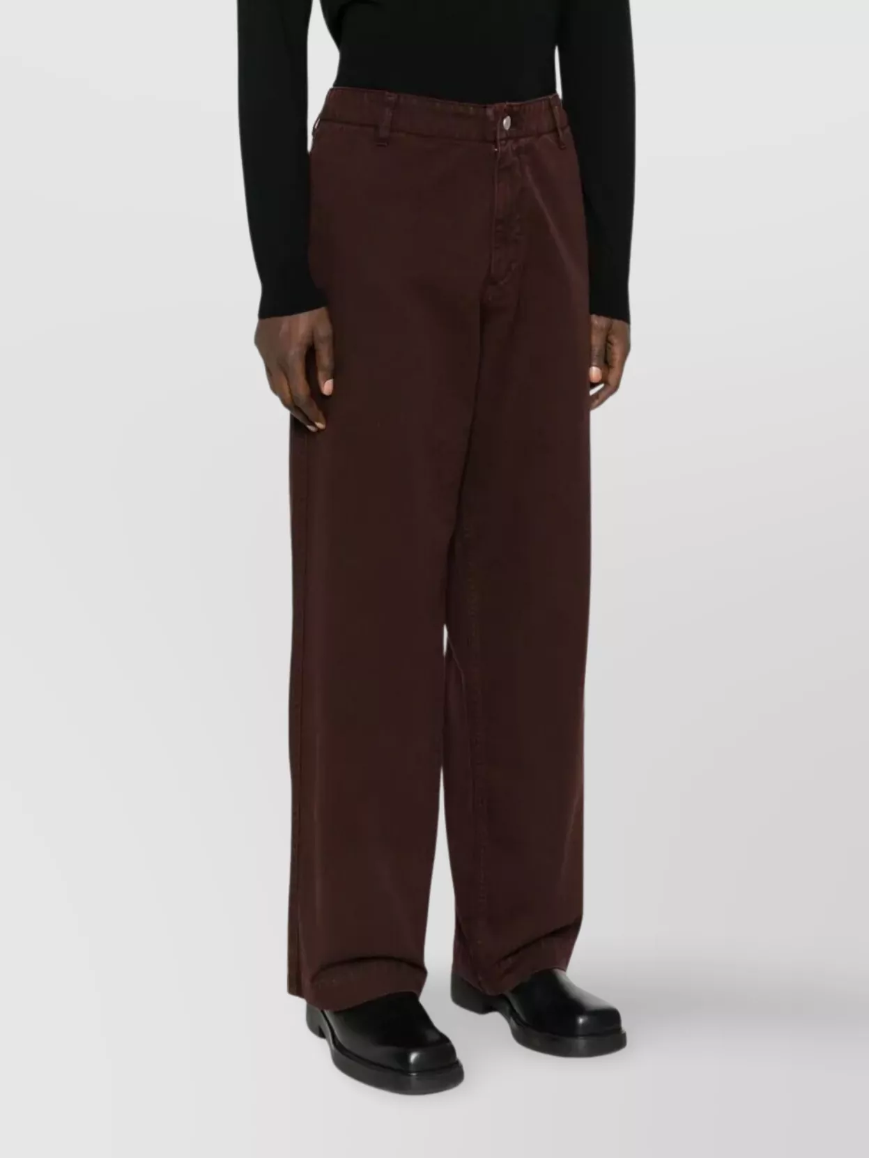 Emporio Armani Wide Leg Trousers With Side And Back Pockets