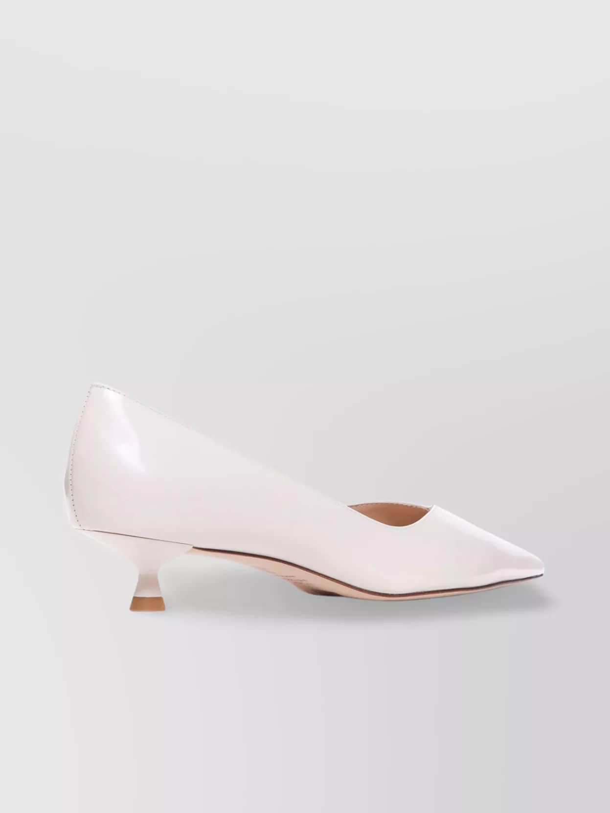 Stuart Weitzman Leather Pointed Toe Pumps With Patent Finish